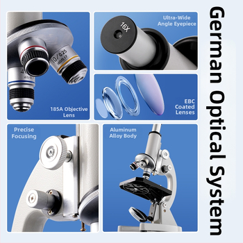 Optický mikroskop s vysokým rozlíšením pre biológiu a vzdelávanie — kovové telo, ručné ovládanie, pre študentov 14–35 rokov, značka Deli