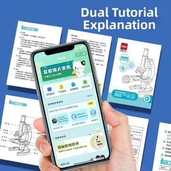 Optický mikroskop s vysokým rozlíšením pre biológiu a vzdelávanie — kovové telo, ručné ovládanie, pre študentov 14–35 rokov, značka Deli
