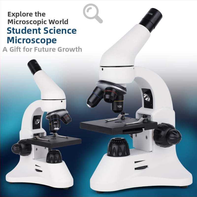 Bossdun monocokulárny mikroskop, 1600× zväčšenie, biologické pozorovanie, pre žiakov základných a stredných škôl