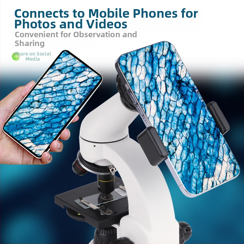 Bossdun monocokulárny mikroskop, 1600× zväčšenie, biologické pozorovanie, pre žiakov základných a stredných škôl