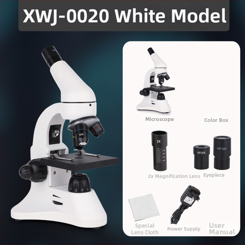 Bossdun monocokulárny mikroskop, 1600× zväčšenie, biologické pozorovanie, pre žiakov základných a stredných škôl