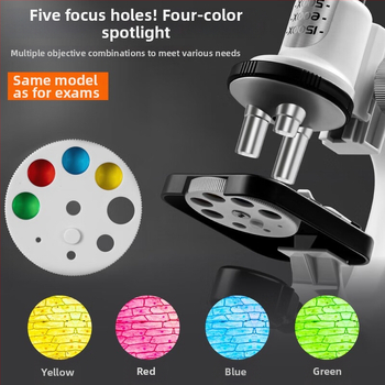 Detský mikroskop 1200X – vzdelávací biologický vedecký set, elektricky napájaný, vhodný pre DIY, pre deti 7–14 rokov