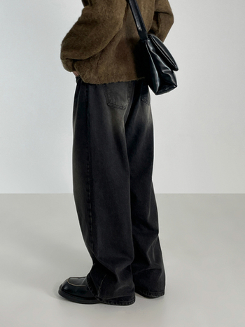 Jeans în stil coreean, lejeri, croială dreaptă, denim spălat, iarnă