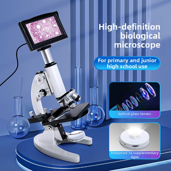Výchovný mikroskop pre vyučovanie, kovová konštrukcia, ručne ovládaný, multifunkčný, vhodný pre vek 7–14 rokov