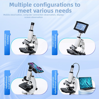 Výchovný mikroskop pre vyučovanie, kovová konštrukcia, ručne ovládaný, multifunkčný, vhodný pre vek 7–14 rokov