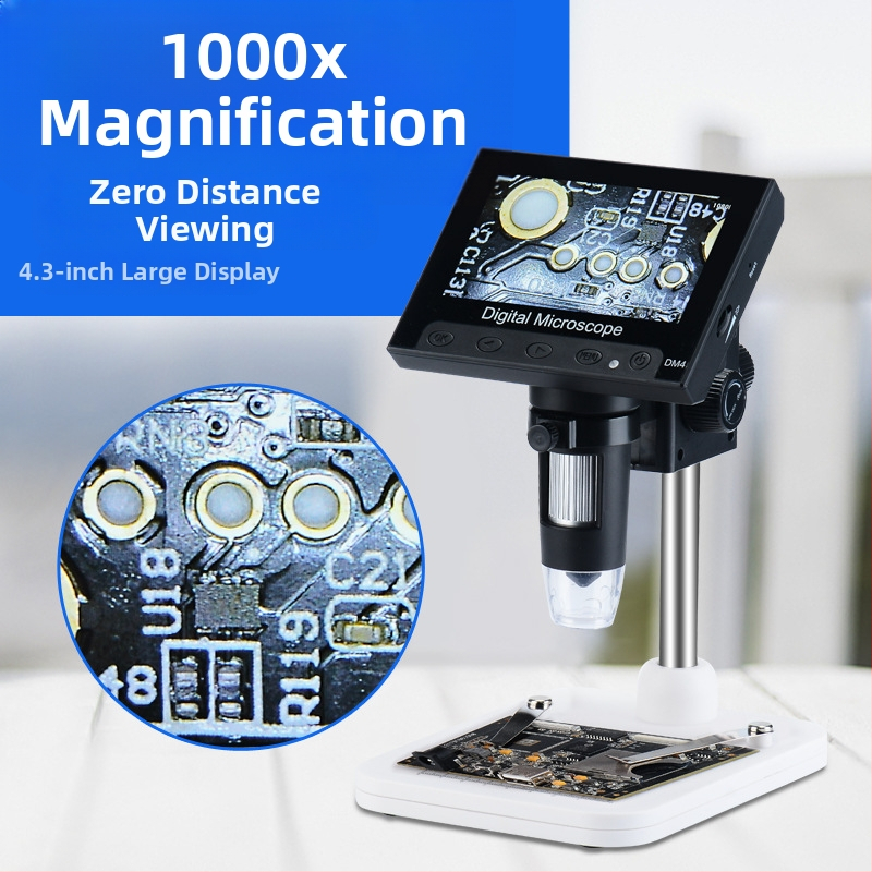 DM4 digitálny mikroskop od RIEVBCAU/Lei Pan pre opravy obvodov, identifikáciu šperkov a textilné hobby; k dispozícii súkromná značka.