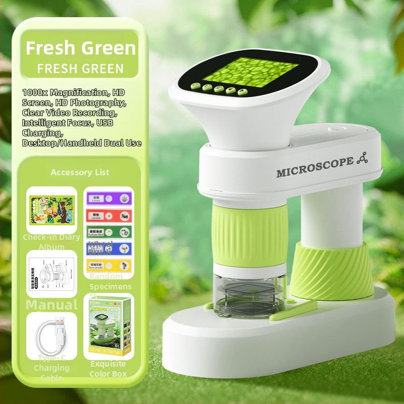 Optický elektronický mikroskop pre deti, prenosný ručný mikroskop pre vedecké experimenty, profesionálna úroveň, vysoké rozlíšenie obrazu, na pozorovanie baktérií