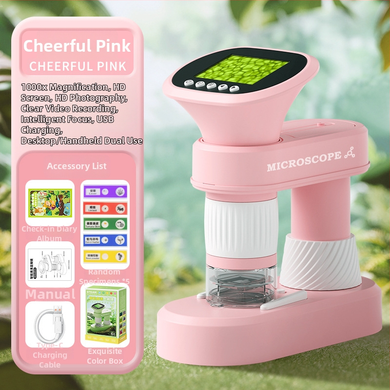 Optický elektronický mikroskop pre deti, prenosný ručný mikroskop pre vedecké experimenty, profesionálna úroveň, vysoké rozlíšenie obrazu, na pozorovanie baktérií