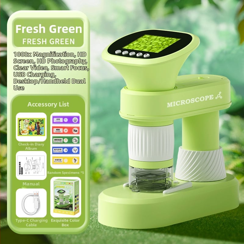 Optický elektronický mikroskop pre deti, prenosný ručný mikroskop pre vedecké experimenty, profesionálna úroveň, vysoké rozlíšenie obrazu, na pozorovanie baktérií