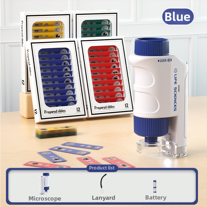 Mikroskop pre deti — prenosný elektronický optický mikroskop s vysokým zväčšením, vzdelávacia veda hračka pre vek 7–14 rokov