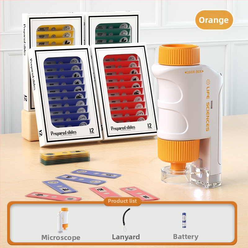 Mikroskop pre deti — prenosný elektronický optický mikroskop s vysokým zväčšením, vzdelávacia veda hračka pre vek 7–14 rokov