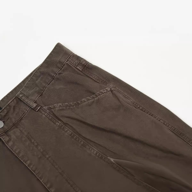 11KN muške traperice od denima, američki retro casual, opuštena ravna krojenja sa širokim nogavicama, srednji pojas, zatvarač