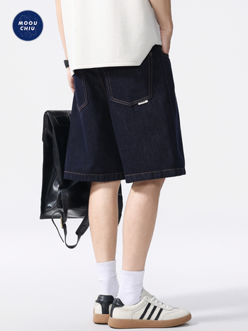 Moouchiu pánske Lyocell džínové šortky, voľný strih, leto 2025, 50.5% Lyocell