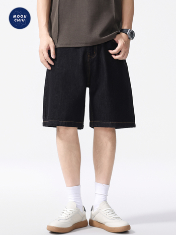 Moouchiu pánske Lyocell džínové šortky, voľný strih, leto 2025, 50.5% Lyocell