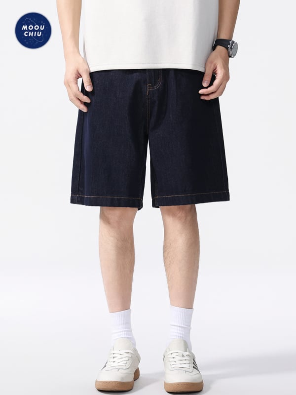 Moouchiu pánske Lyocell džínové šortky, voľný strih, leto 2025, 50.5% Lyocell