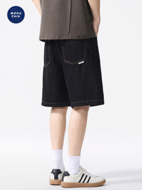 Moouchiu pánske Lyocell džínové šortky, voľný strih, leto 2025, 50.5% Lyocell