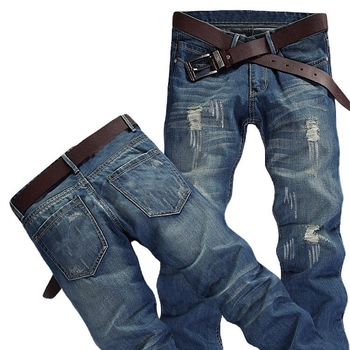 Slim-fit traperice s distressed i faded efektima, ravne nogavice, srednji pojas, zip
