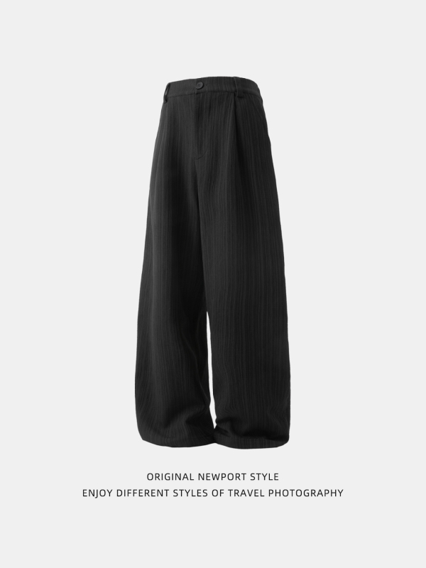 Pantaloni casual pentru bărbați, croială relaxată, croială dreaptă, talie medie, pantaloni lungi, 100% poliester