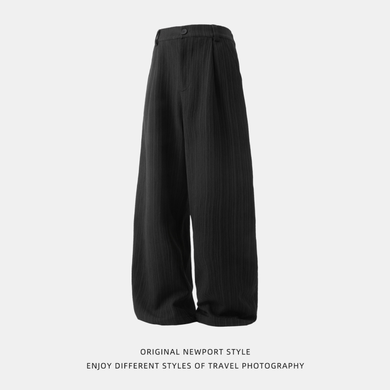 Pantaloni casual pentru bărbați, croială relaxată, croială dreaptă, talie medie, pantaloni lungi, 100% poliester