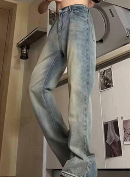 Muške traperice s ravnim krojem, denim, srednja struka, 90% poliester, oprane