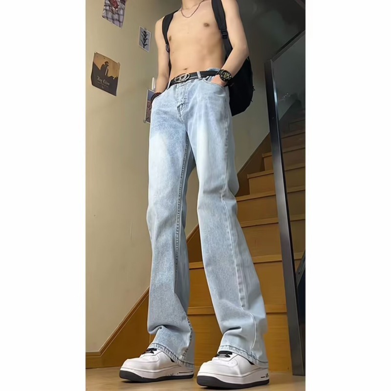 Muške traperice s ravnim krojem, denim, srednja struka, 90% poliester, oprane