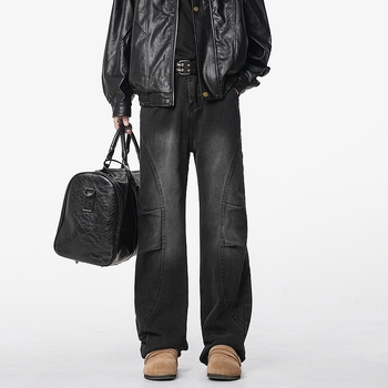 Traperice – Retro denim ravnog kroja, srednji pojas, zatvarač, 60% pamuk