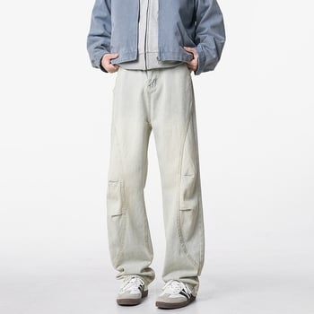 Traperice – Retro denim ravnog kroja, srednji pojas, zatvarač, 60% pamuk