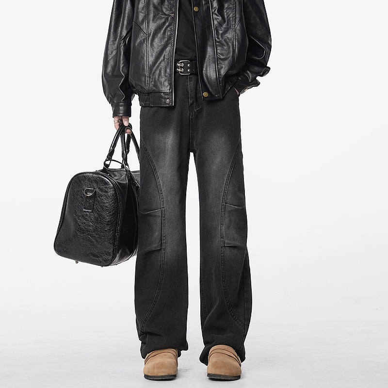 Traperice – Retro denim ravnog kroja, srednji pojas, zatvarač, 60% pamuk
