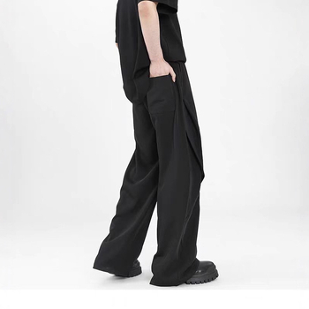 Muške hlače - opuštenog kroja, široke nogavice, Drop-Crotch, polyester 100%, proljeće i jesen