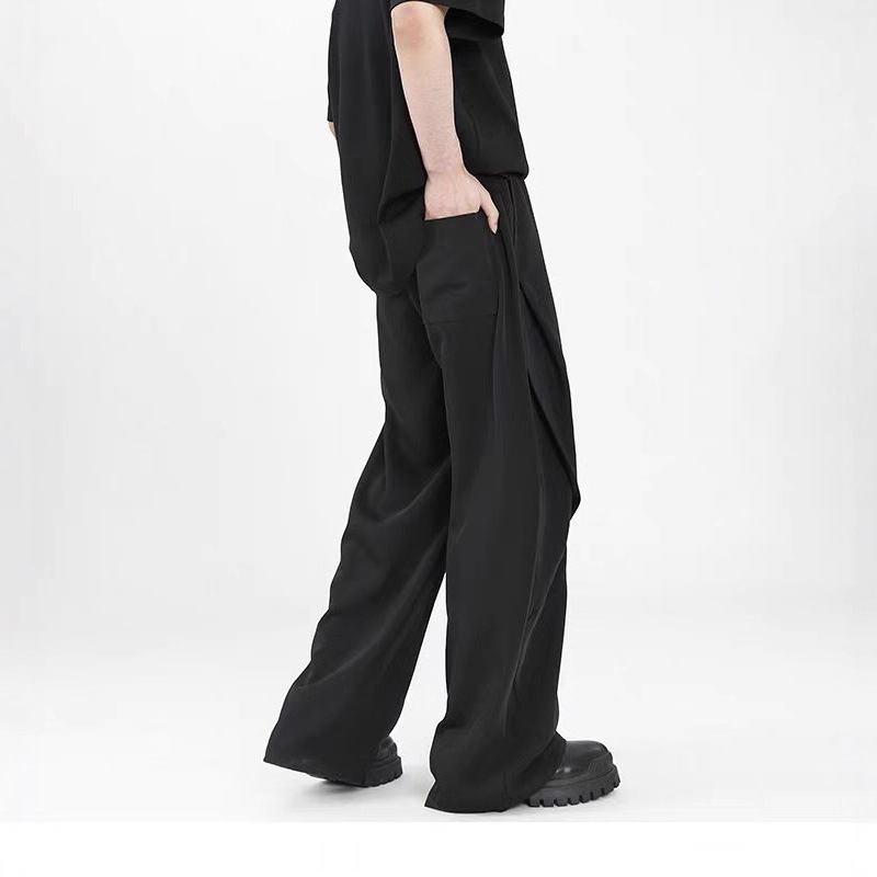 Muške hlače - opuštenog kroja, široke nogavice, Drop-Crotch, polyester 100%, proljeće i jesen