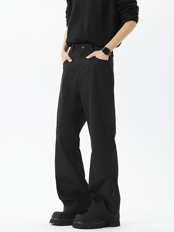 Pantaloni sport casual, croi lejer, talie medie, fermoar, croi drept, 100% poliester