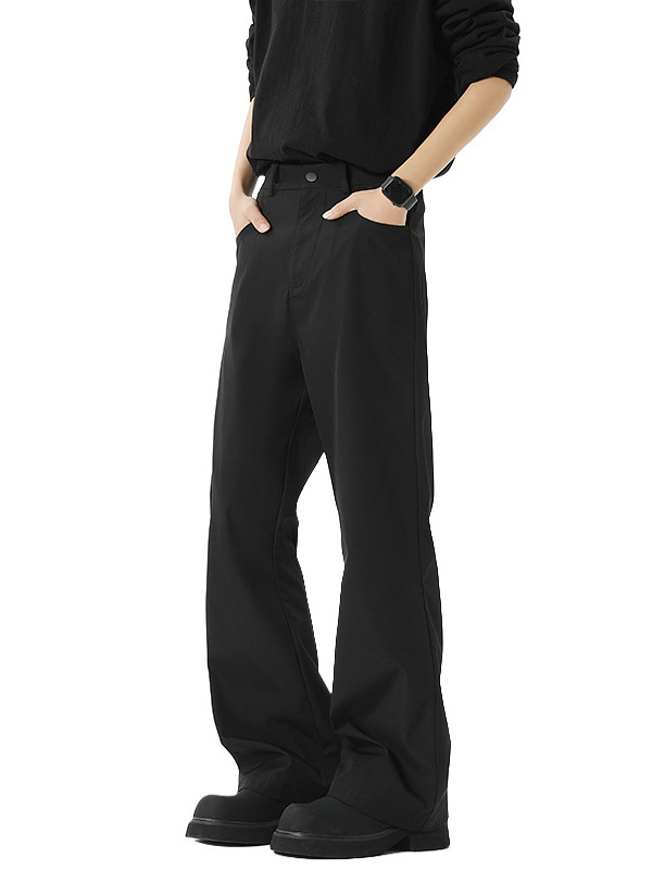 Pantaloni sport casual, croi lejer, talie medie, fermoar, croi drept, 100% poliester