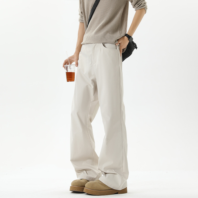 Pantaloni sport casual, croi lejer, talie medie, fermoar, croi drept, 100% poliester