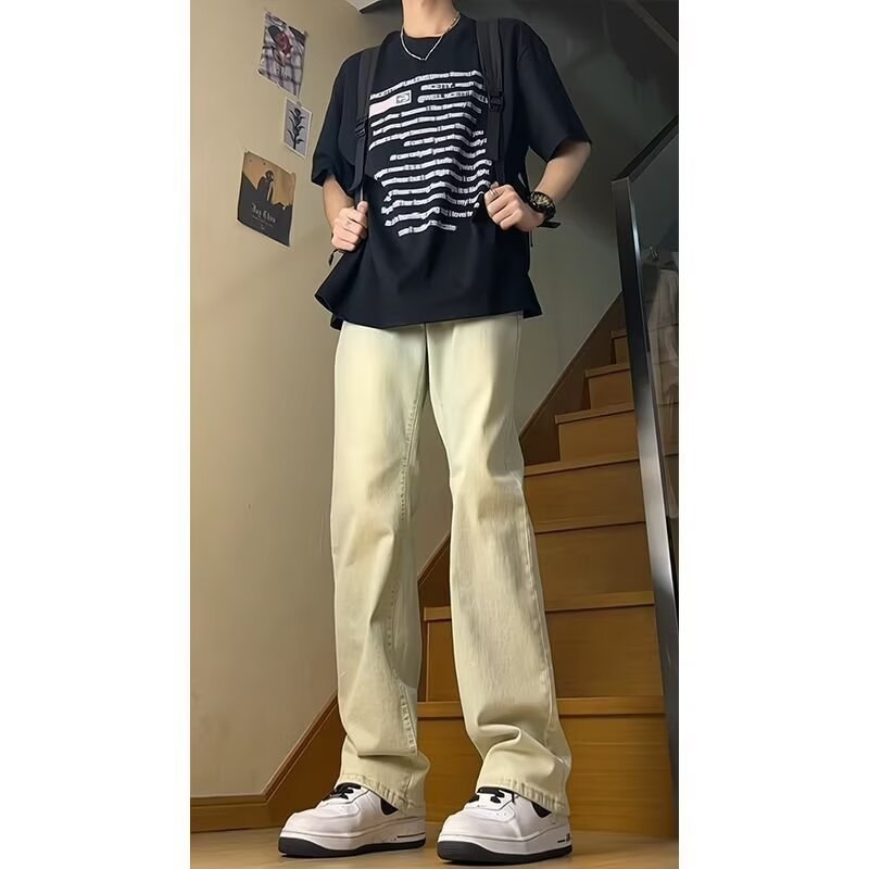 Muške traperice – mikro flare, straight kroj, srednji pojas, oprani denim, 60% pamuk, ljeto