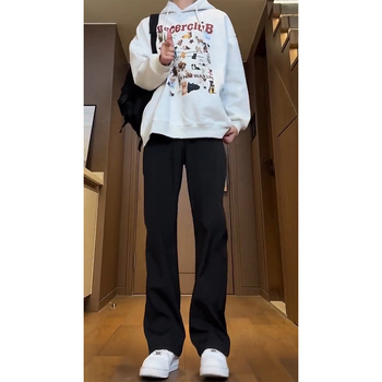 Παντελόνια κοστουμιού, ελαφρώς φαρδιά, στενή γραμμή, επενδυμένα φλίς πολυεστέρα (90%+), τετρά εποχές