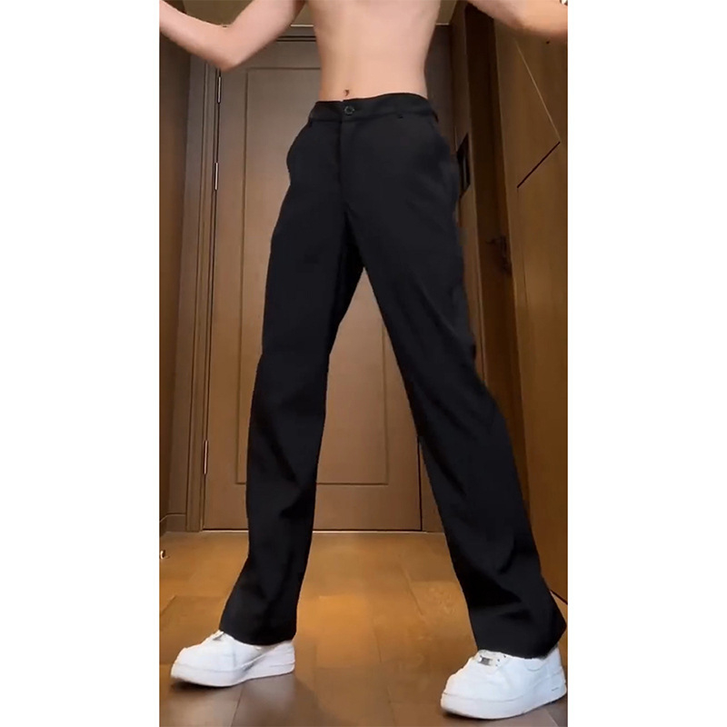 Παντελόνια κοστουμιού, ελαφρώς φαρδιά, στενή γραμμή, επενδυμένα φλίς πολυεστέρα (90%+), τετρά εποχές