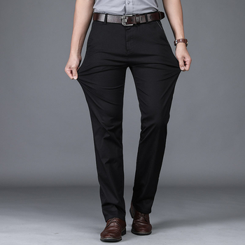 Pánske nohavice z 98% bavlny, vysoký pás, rovný strih, dlhé, zimné, bez žehlenia