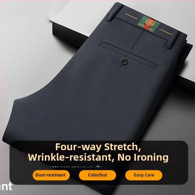 Pánske business casual nohavice, slim fit, rovný strih, stredný pás, zipsové zapínanie