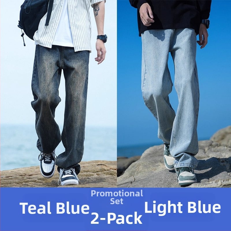 Džínsy voľného strihu, rovný strih, stredný pás, zips