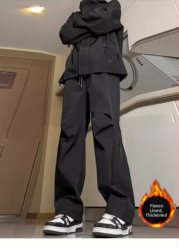 Turistické nohavice do prírody – nepremokavé, funkčné, voľný strih s širokými rovnými nohami, zapínanie na šnúrku, 100% polyester