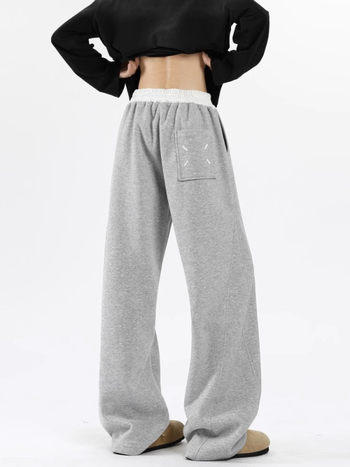 Pánske zimné voľné športové nohavice, s opaskom a šnúrkou na zapínanie, polyester