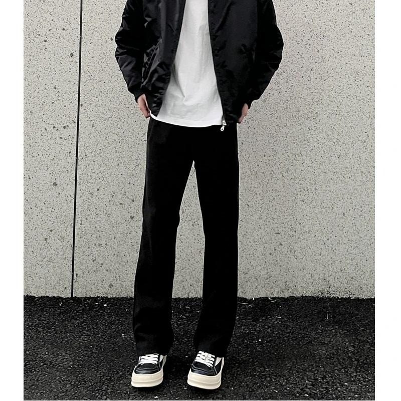 Pánske športové voľnočasové nohavice s rovným strihom, stredná výška pásu, šnúrka na zaväzovanie, priedušný polyesterový zmes, bez pokrčenia