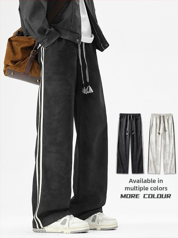 Pánske voľné casual nohavice, stredný pás, dlhé nohavice, šnúrkové zapínanie, tie-dye vzor