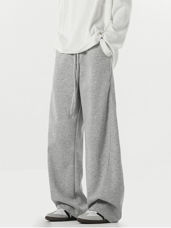 Športové voľnočasové nohavice s voľnou siluetou, stredný pás, s opaskom, Huamian composite tkanina