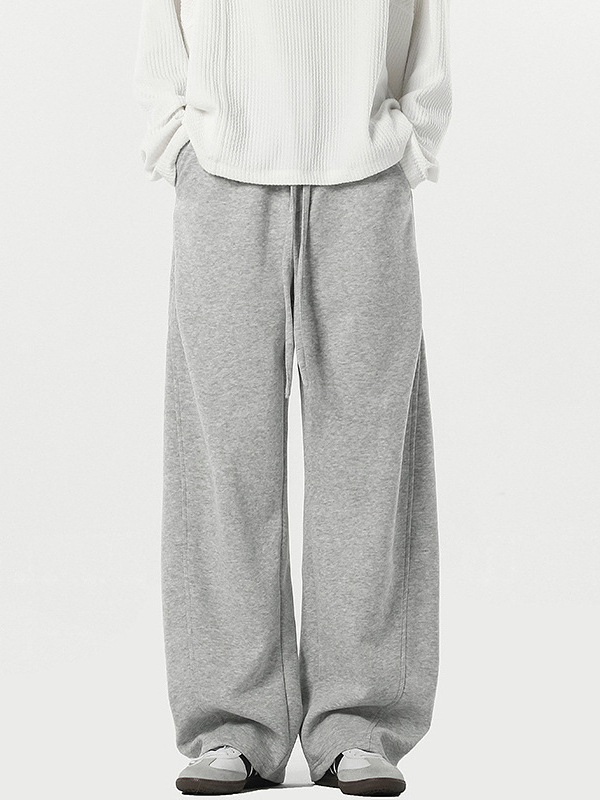 Športové voľnočasové nohavice s voľnou siluetou, stredný pás, s opaskom, Huamian composite tkanina