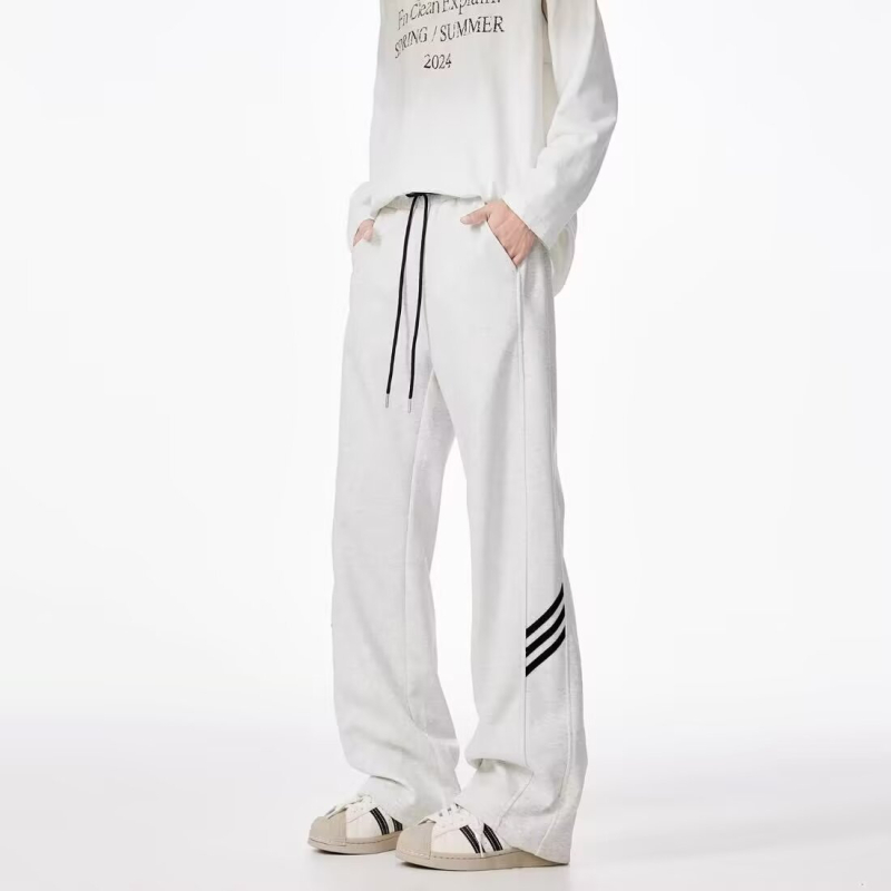 Pánske voľnočasové nohavice rovný strih, stredný pás, bez opasku, bavlnená zmes, leto