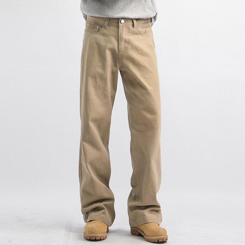Japonské retro voľné dlhé nohavice, stredná výška pásu, bavlno-zmesový materiál