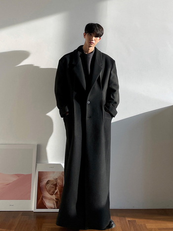 ASCLO ανδρικό χειμερινό παλτό, κορεακή έκδοση, χαλαρή γραμμή, μπροστινό κούμπωμα μονόμπροστο, μεσαίο πάχος υφάσματος από πολυεστέρα, επένδυση πολυεστέρα, τσέπες με καπάκια, ίσιο τελείωμα