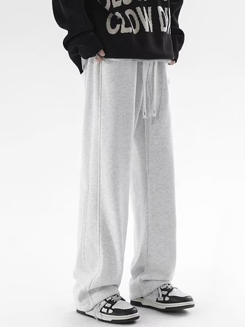 Pánske nohavice s rovnou nohavicou, flís vo vnútri, bavlnená zmes, stredne vysoký pás, šnúrka v páse, zimné