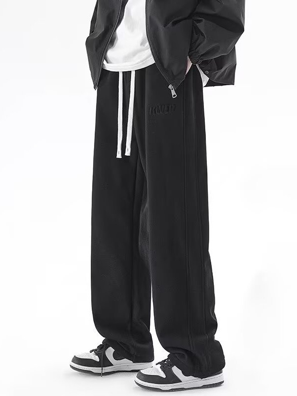 Pánske nohavice s rovnou nohavicou, flís vo vnútri, bavlnená zmes, stredne vysoký pás, šnúrka v páse, zimné